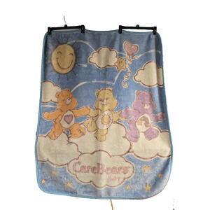 Care Bears Baby Luxe Throw Blanket Vintage 80s Tenderheart Funshine 43 x 53